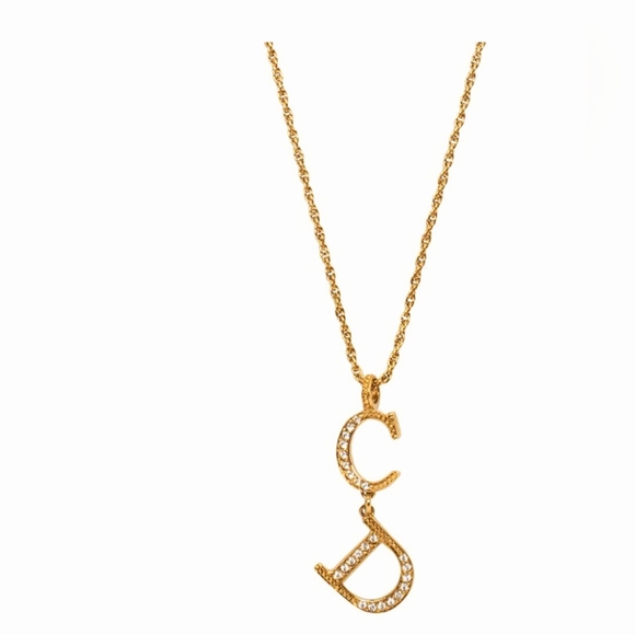 Dior Gold-plated Dangling CD Necklace - Picture 1 of 7